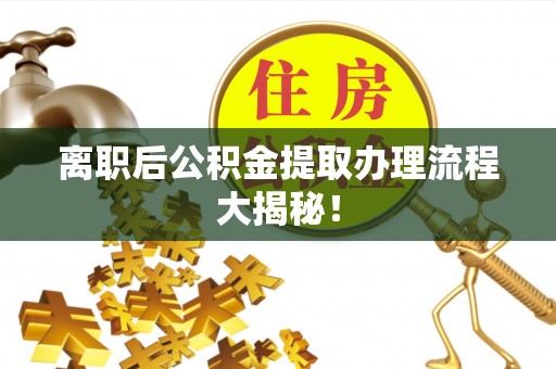 金州离职后公积金提取办理流程大揭秘！